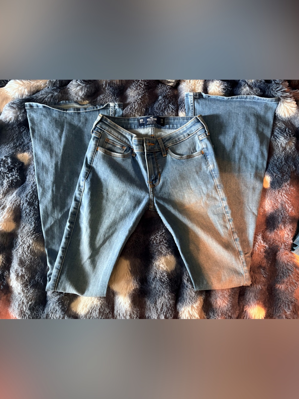 Hollister Light Blue Low-Rise Flare Jeans